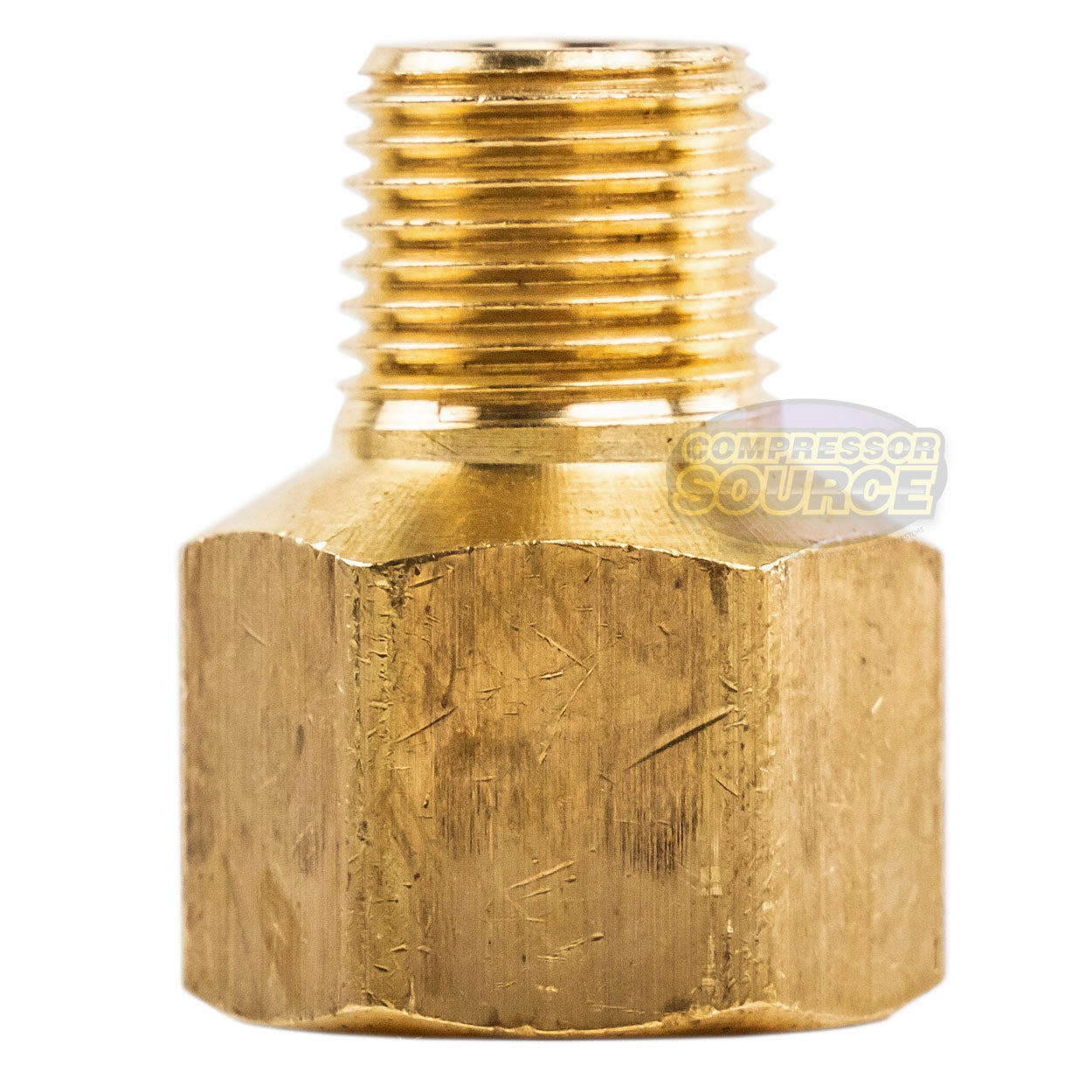 10 Pack 1/4" FNPT x 1/8" MNPT Pipe Adapter Brass Pressure Gauge Connector Extender