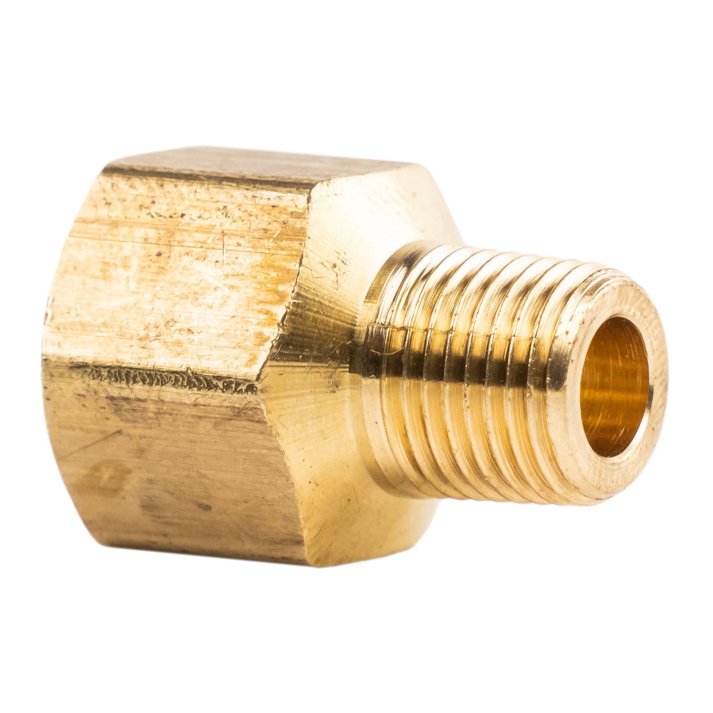 1/4" FNPT - 1/8" MNPT Pipe Adapter Solid Brass Pressure Gauge Connector Extender