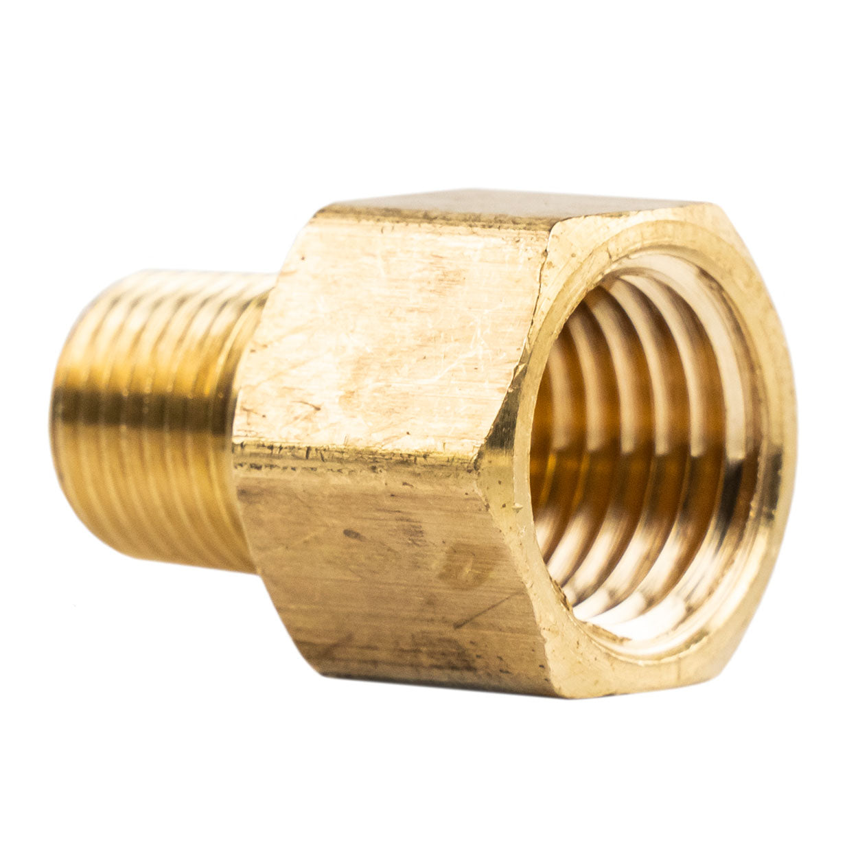 1/4" FNPT - 1/8" MNPT Pipe Adapter Solid Brass Pressure Gauge Connector Extender