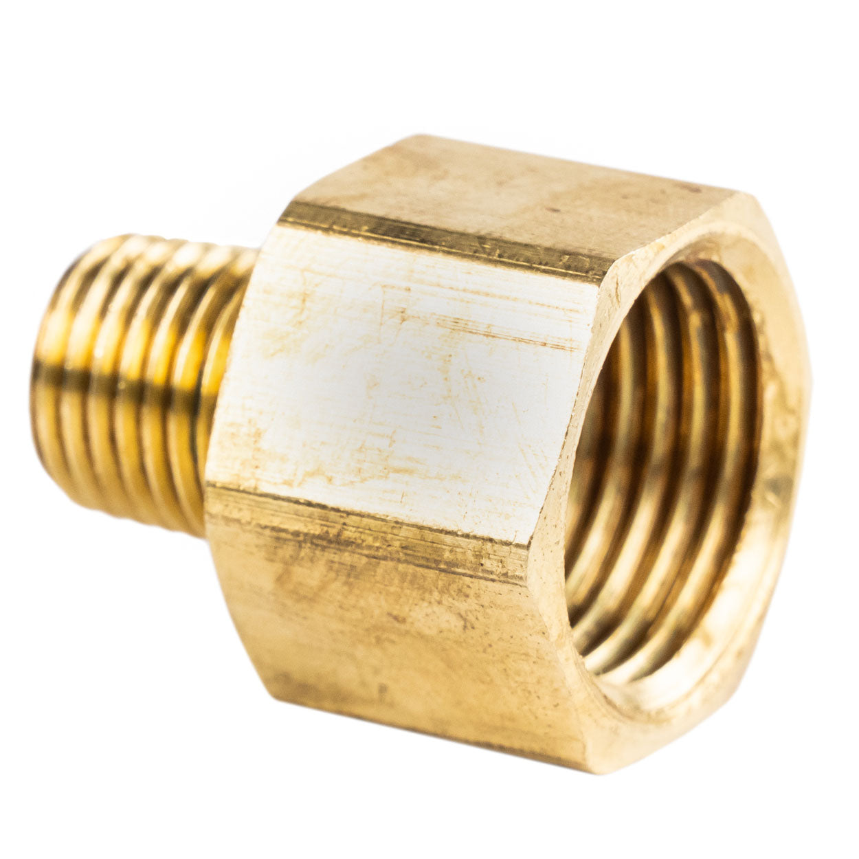 1/2" FNPT to 1/4" MNPT Pipe Adapter Solid Brass Pressure Gauge Connector Extender 120RFC