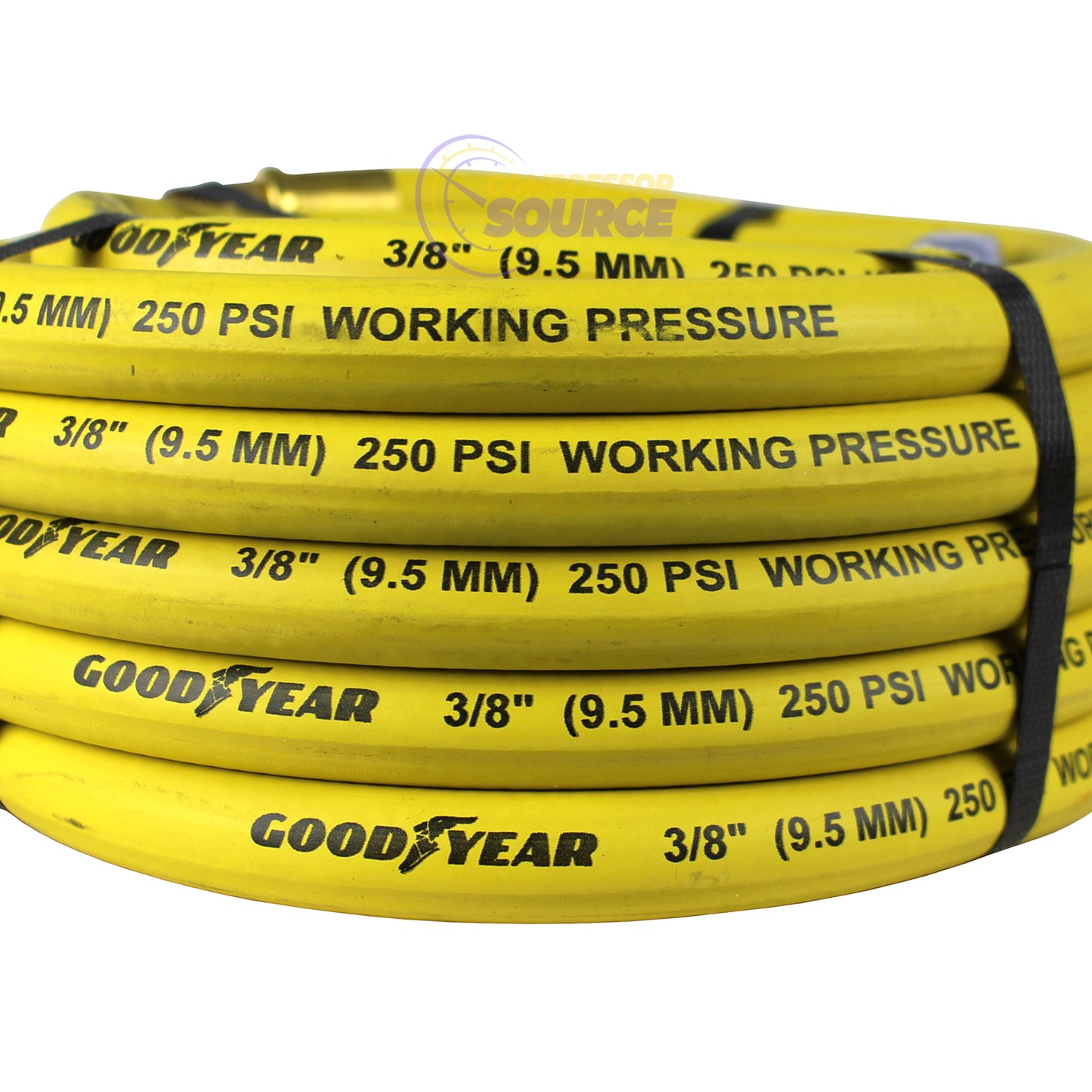 Goodyear Rubber Air Hose 25' ft. x 3/8" in. 250 PSI Air Compressor Hose 12182