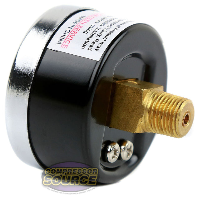 1/8" NPT 0-60 PSI Air Compressor / Hydraulic Pressure Gauge Center Back Mount With 1.5" Face 102D-158D