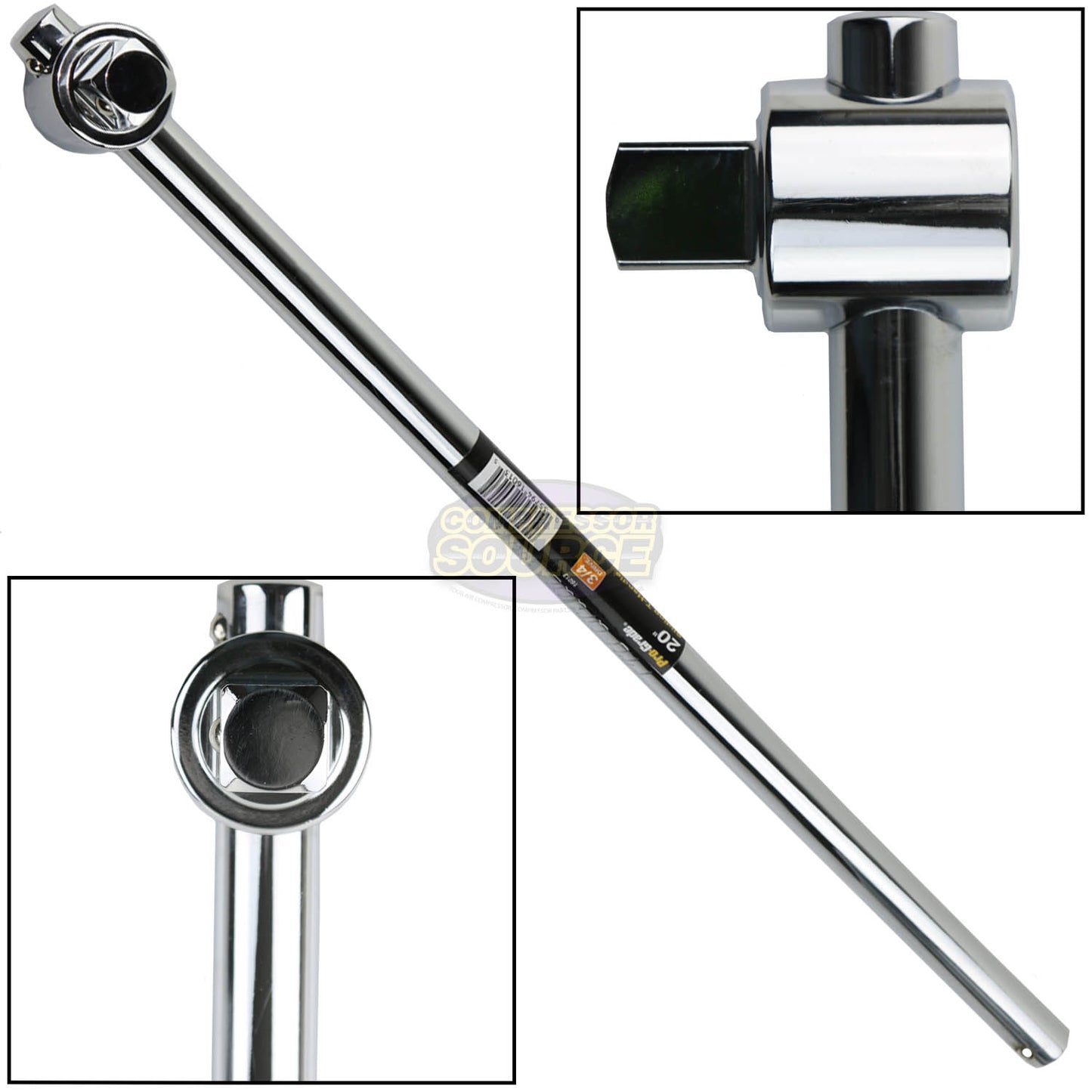 Pro Grade 20" 3/4 Drive Sliding T-Handle Socket Wrench Breaker Bar Heavy Duty