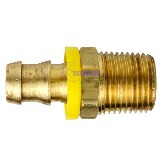 Milton Brass Lock Push-On and Lock Fitting 1/2" Male End 1/2" ID Hose 1704-8
