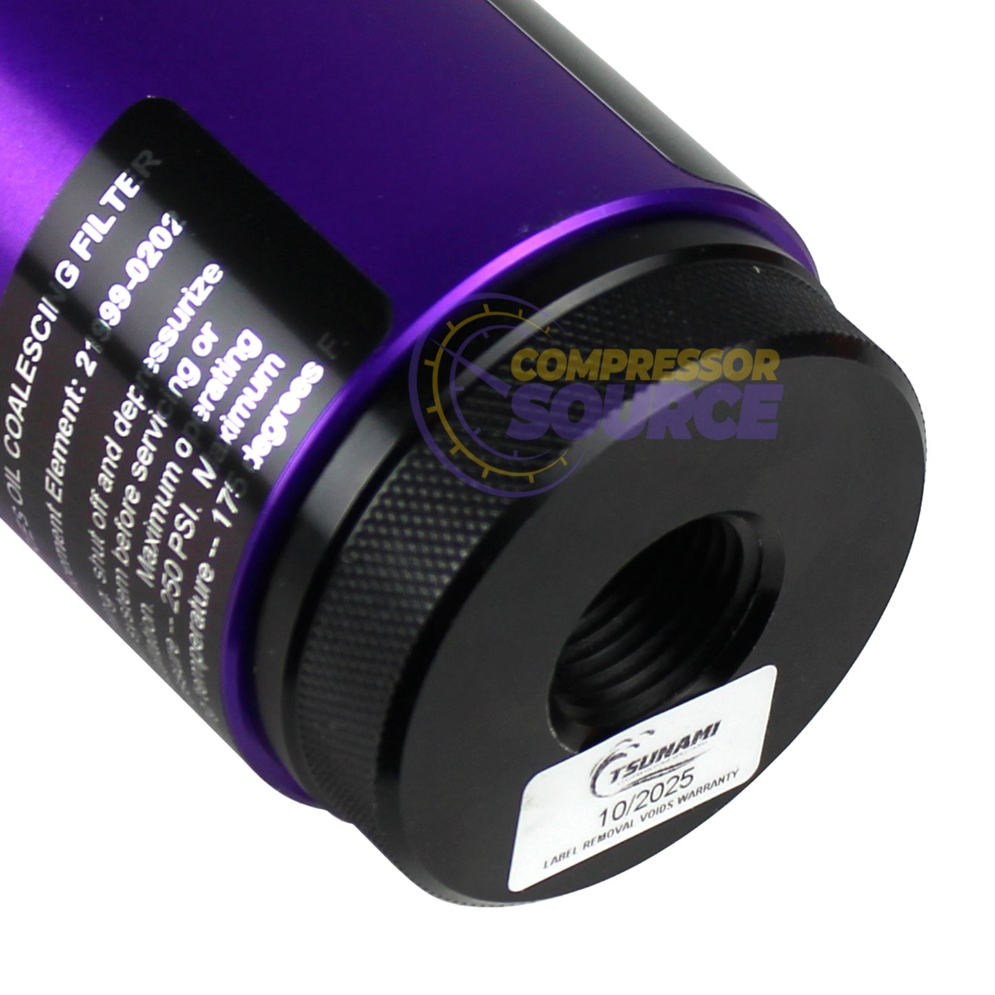 Tsunami 1/2" Oil Coalescing Filter w/ Float Drain 250 PSI 21999-0131-Z-FD