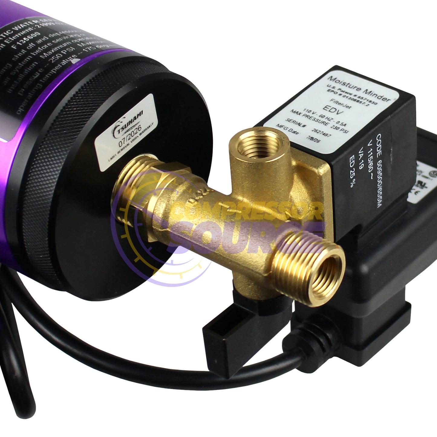 Tsunami 3/4" NPT 250 PSI Filtration Water Separator w/ Electronic Drain 120 CFM