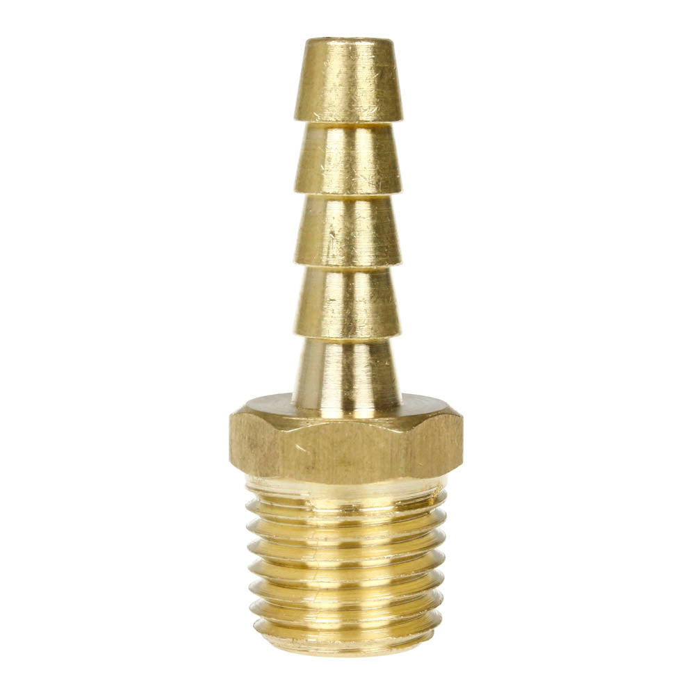 10 Pack 1/4" x 1/4" Hose ID x Male NPTF Hose Barb Rigid Male Adapter Solid Brass Fitting 220CC