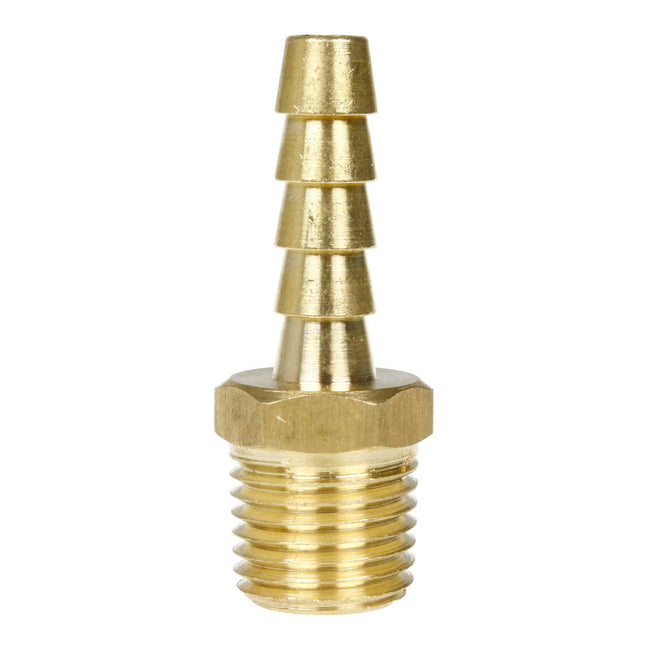 10 Pack 1/4" x 1/4" Hose ID x Male NPTF Hose Barb Rigid Male Adapter Solid Brass Fitting 220CC