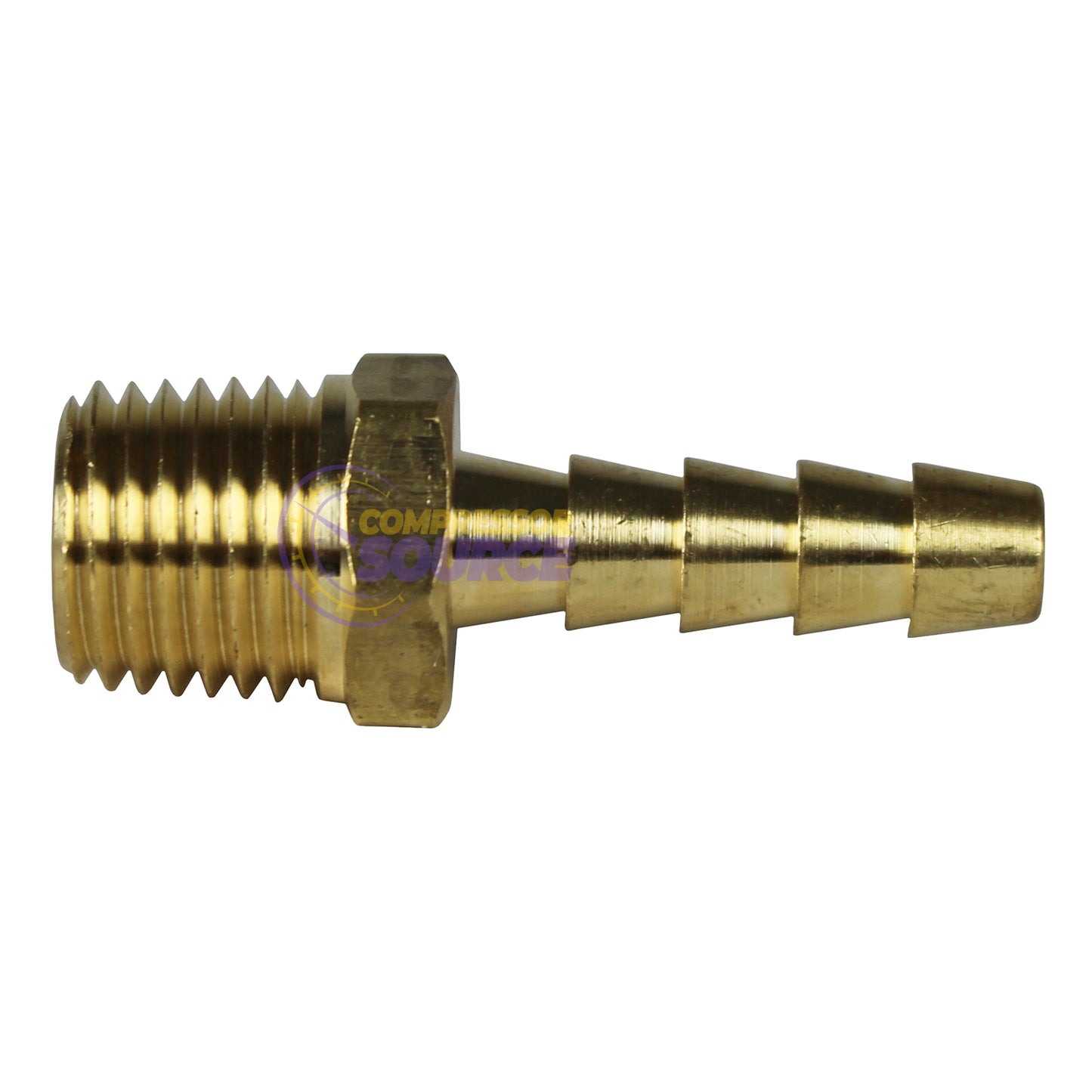 1/4" x 1/4" Hose ID x Male NPTF Hose Barb Rigid Male Adapter Solid Brass Fitting 220CC