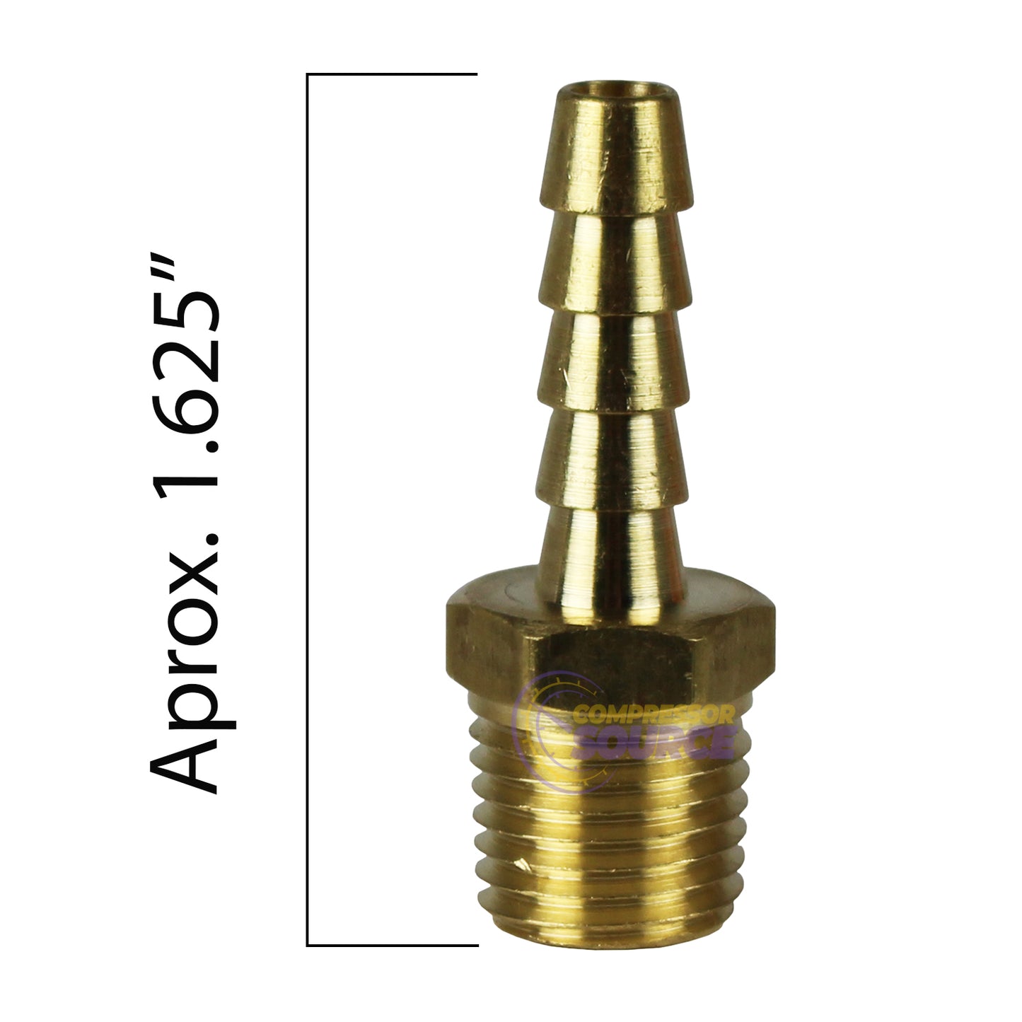 1/4" x 1/4" Hose ID x Male NPTF Hose Barb Rigid Male Adapter Solid Brass Fitting 220CC