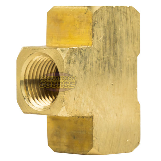 1/2" NPT Female Solid Brass Union Tee T Joint Pipe Hose Connector 28027