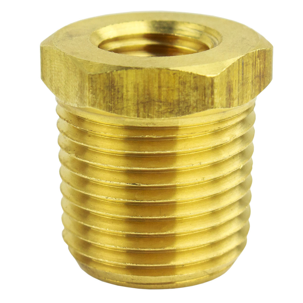 1/2" MNPT x 1/4" FNPT Solid Brass Bushing Reducer Fitting Reducing Adapter