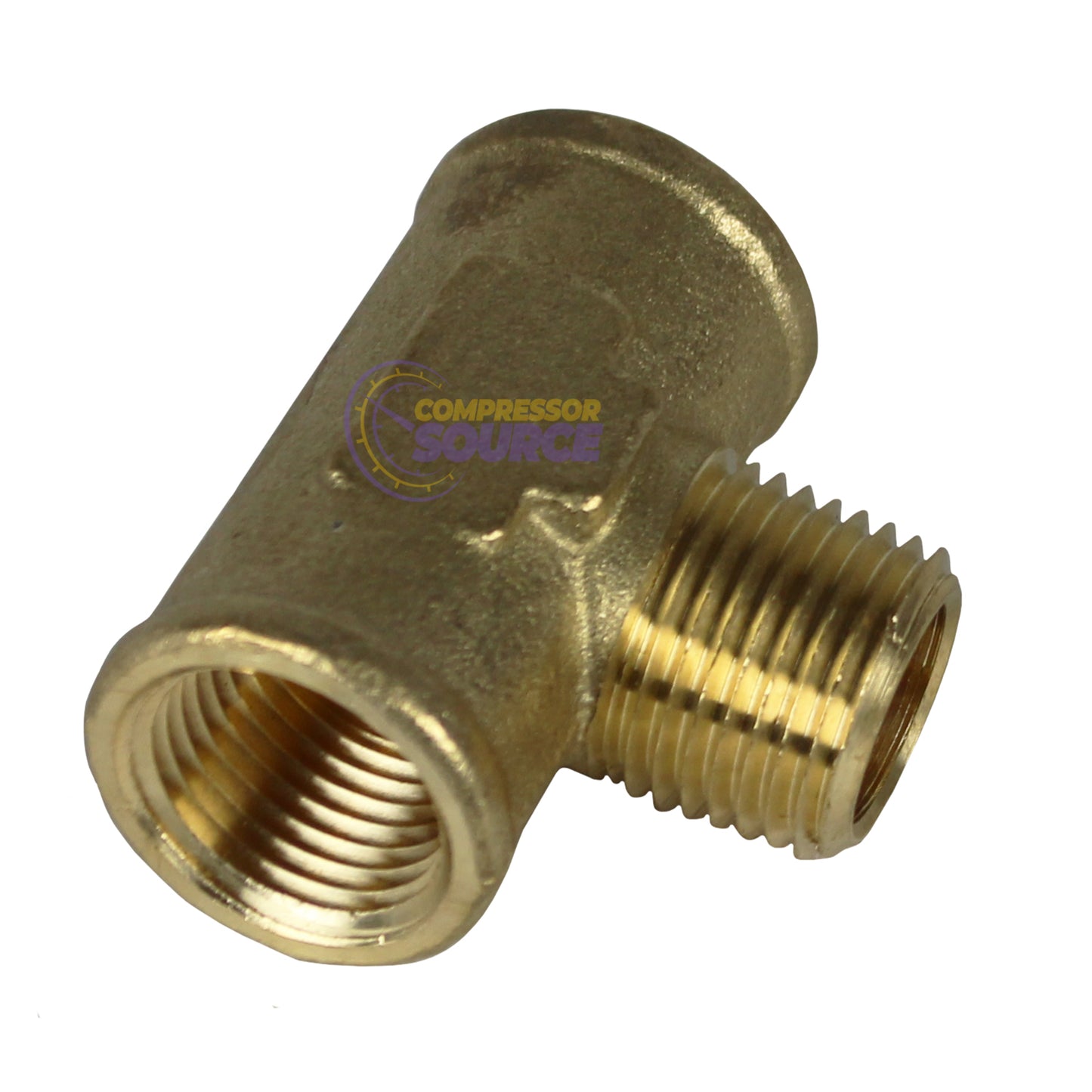Male Branch Tee 1/2" Male NPT x 1/2" Female NPT Brass Union Tee Connector 2-Pack