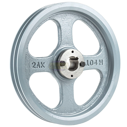 10.25" Double Groove Pulley fits A Section V-Belt 4L with 1-1/4" Sheave Bushing 2AK104H