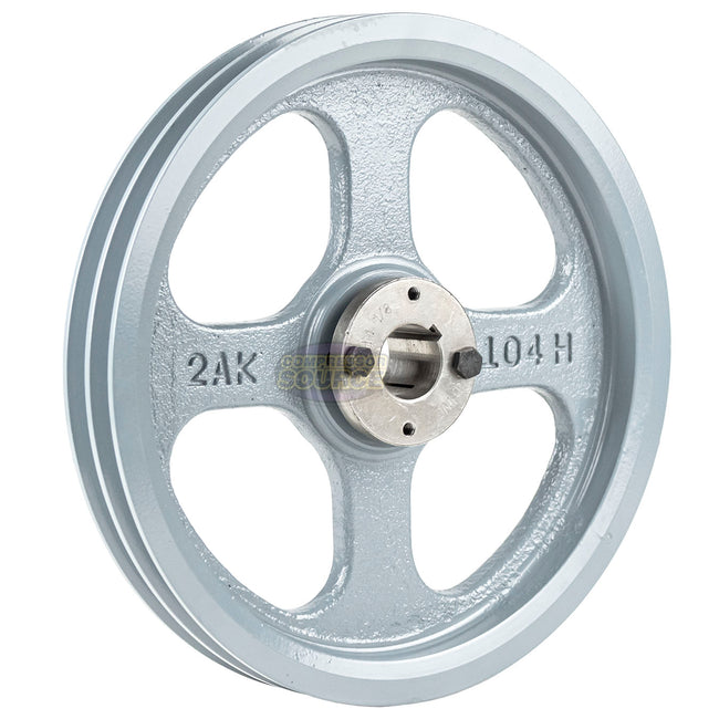10.25" Double Groove Pulley fits A Section V-Belt 4L with 1-1/8" Sheave Bushing 2AK104H