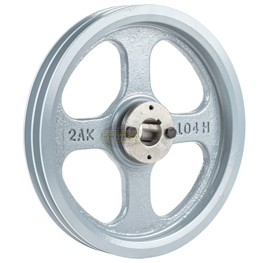 10.25" Double Groove Pulley fits A Section V-Belt 4L with 1-1/8" Sheave Bushing 2AK104H