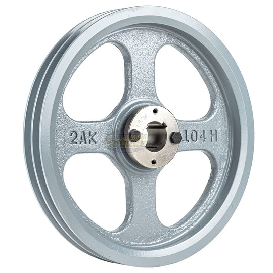10.25" Double Groove Pulley fits A Section V-Belt 4L with 1-3/16" Sheave Bushing 2AK104H