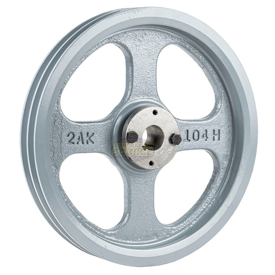 10.25" Double Groove Pulley fits A Section V-Belt 4L with 1" Sheave Bushing 2AK104H
