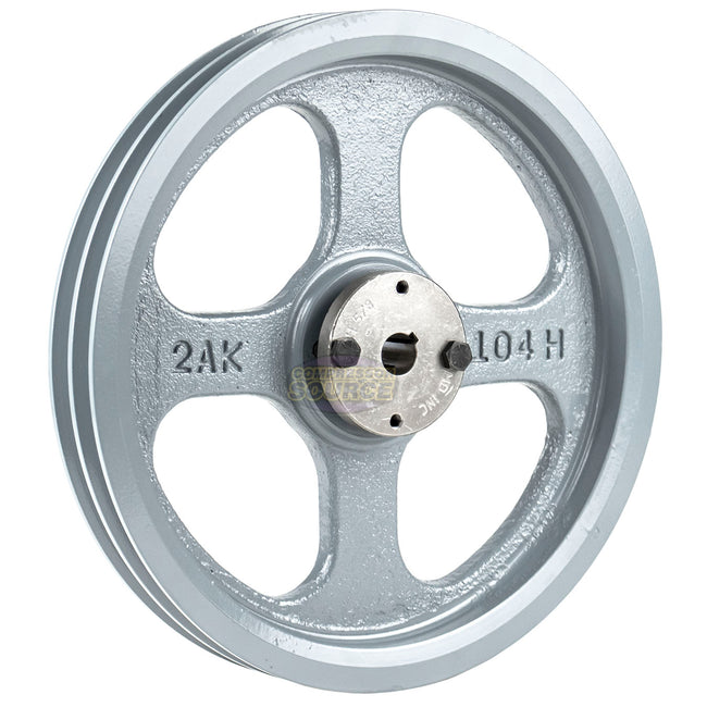 10.25" Double Groove Pulley fits A Section V-Belt 4L with 5/8" Sheave Bushing 2AK104H