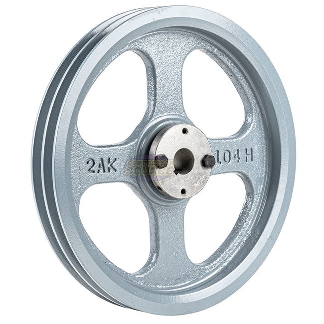 10.25" Double Groove Pulley fits A Section V-Belt 4L with 7/8" Sheave Bushing 2AK104H