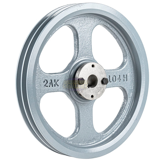 10.25" Double Groove Pulley fits A Section V-Belt 4L with 7/8" Sheave Bushing 2AK104H