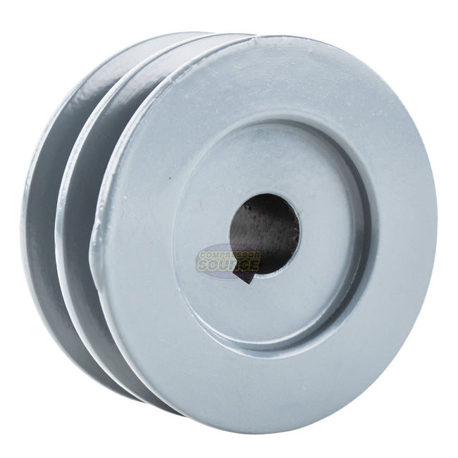 3" Double Groove Pulley fits A Section V-Belt 4L fits 7/8" Shaft 2AK30
