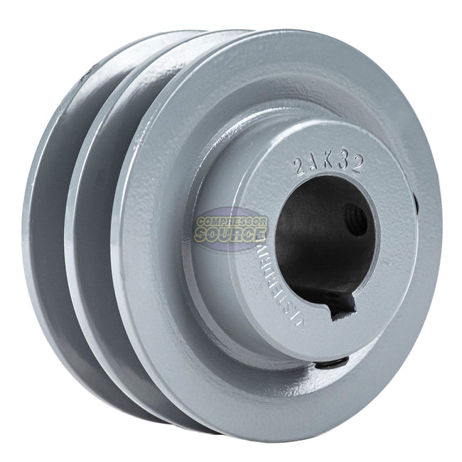 3.25" Double Groove Pulley fits A Section V-Belt 4L fits 1" Shaft 4L 2AK32