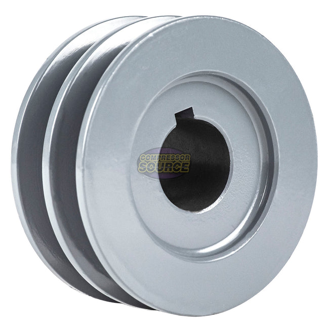 3.25" Double Groove Pulley fits A Section V-Belt 4L fits 1" Shaft 4L 2AK32