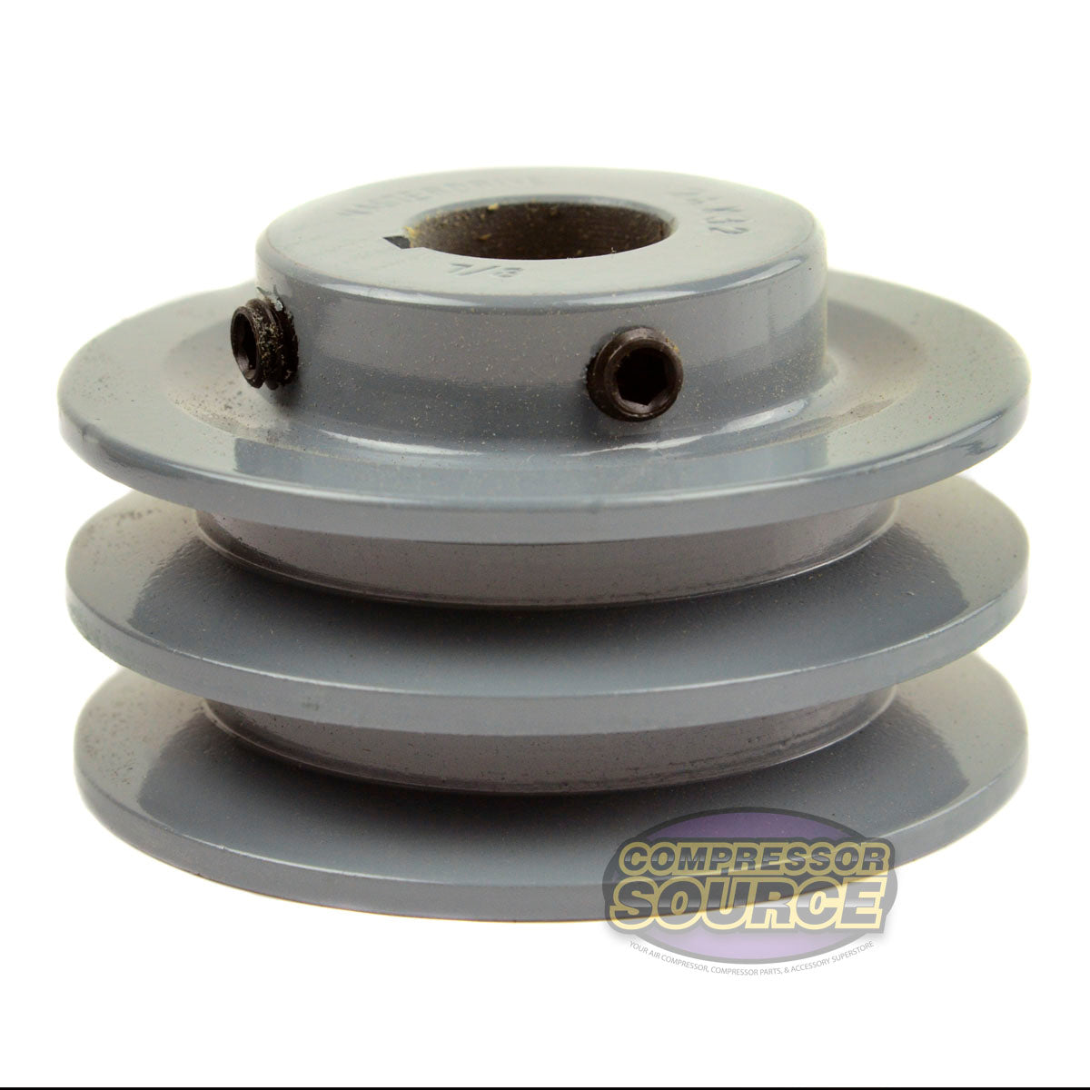 Double-Groove V-Belt Pulley - 100mm Diameter, 19mm Bore, For Air Compressor / Driven Wheel