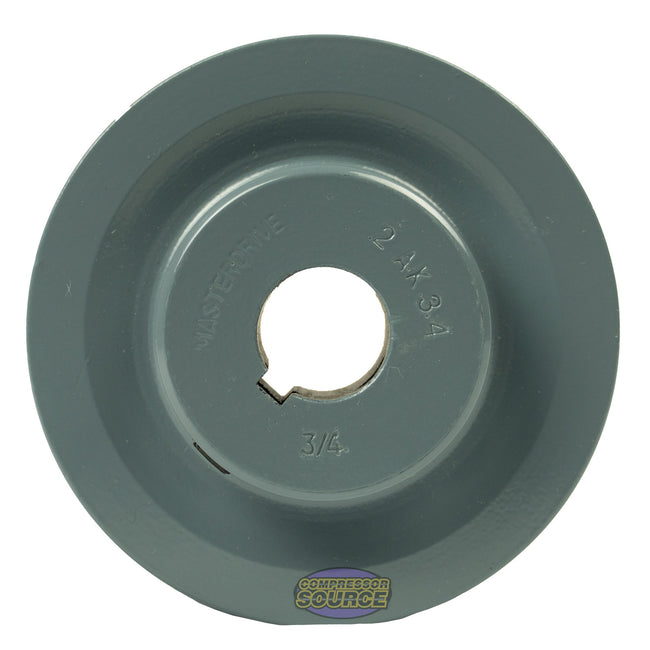 3.5" Double Groove Pulley fits A Section V-Belt 4L fits 3/4" Shaft 2AK34