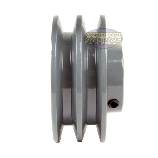3.5" Double Groove Pulley fits A Section V-Belt 4L fits 7/8" Shaft 2AK34
