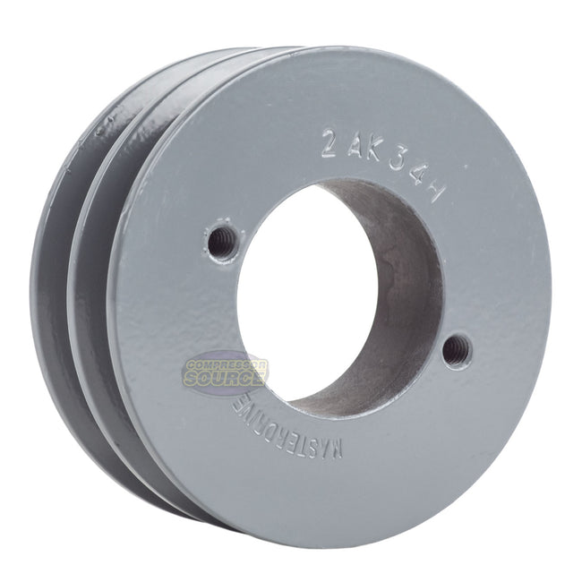 3.5" Double Groove Pulley fits A Section V-Belt 4L with 7/8" Sheave Bushing 2AK34H