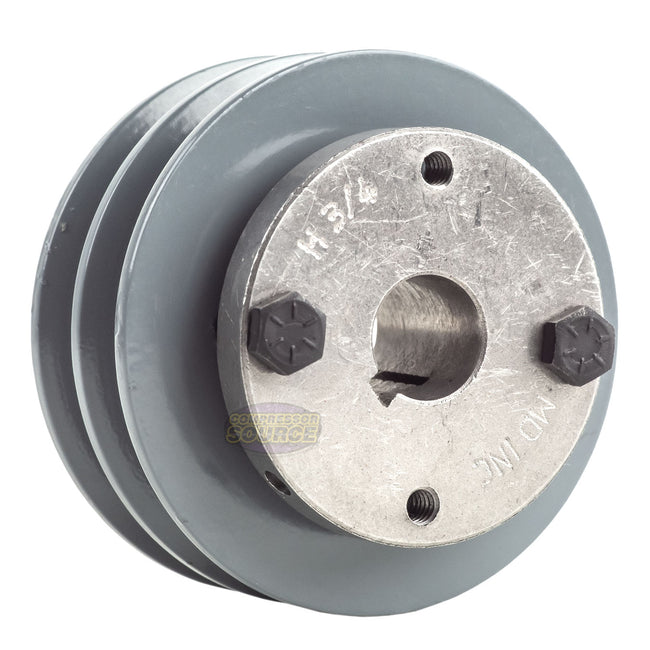 3.5" Double Groove Pulley fits A Section V-Belt 4L with 3/4" Sheave Bushing 2AK34H