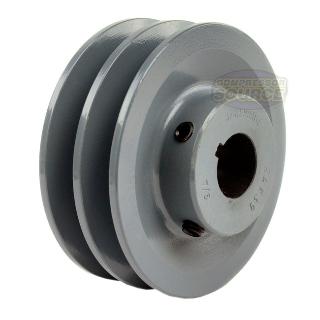 3.75" Double Groove Pulley fits A Section V-Belt 4L with 7/8" Sheave Bushing 2AK39