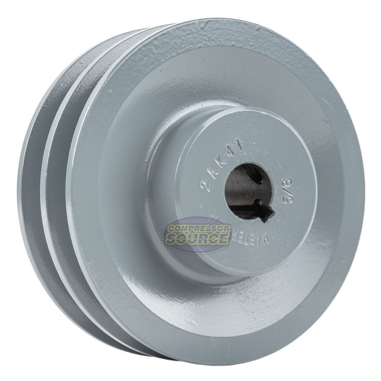Cast Iron 4" Dual Groove Pulley for Belt A Section 4L fits 5/8 " Shaft 2AK41-5/8