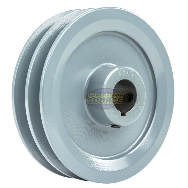 4.75" Double Groove Pulley fits A Section V-Belt 4L fits 7/8" Shaft 2AK49