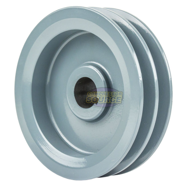4.75" Double Groove Pulley fits A Section V-Belt 4L fits 7/8" Shaft 2AK49