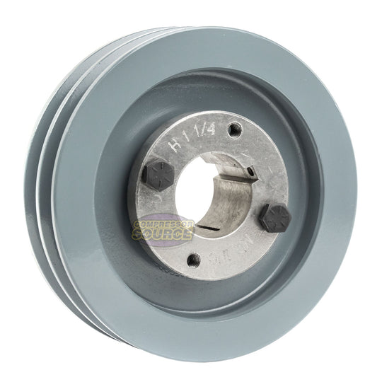 4.75" Double Groove Pulley fits A Section V-Belt 4L with 1-1/4" Sheave Bushing 2AK49H