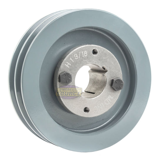 4.75" Double Groove Pulley fits A Section V-Belt 4L with 1-3/16" Sheave Bushing 2AK49H