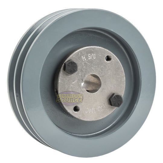 4.75" Double Groove Pulley fits A Section V-Belt 4L with 5/8" Sheave Bushing 2AK49H