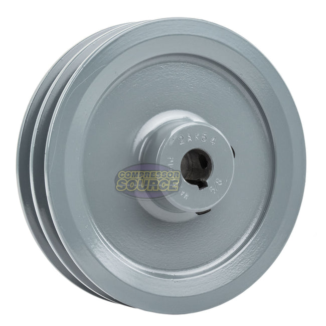 5.25" Double Groove Pulley fits A Section V-Belt 4L fits 5/8" Shaft 2AK54