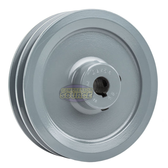 5.25" Double Groove Pulley fits A Section V-Belt 4L fits 5/8" Shaft 2AK54