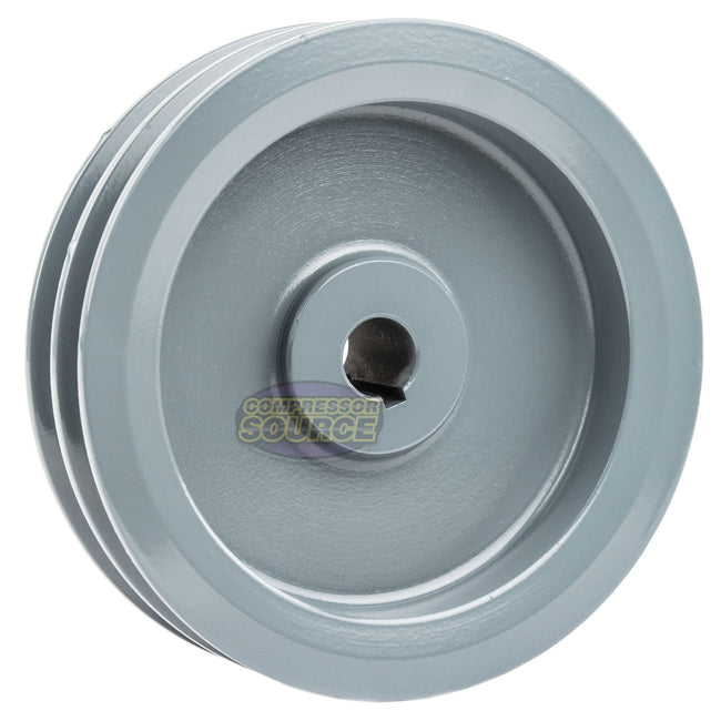 5.25" Double Groove Pulley fits A Section V-Belt 4L fits 5/8" Shaft 2AK54