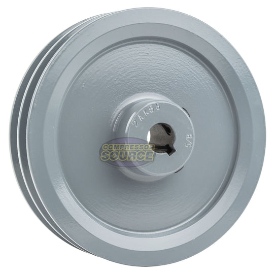 5.5" Double Groove Pulley fits A Section V-Belt 4L fits 5/8" Shaft 2AK56