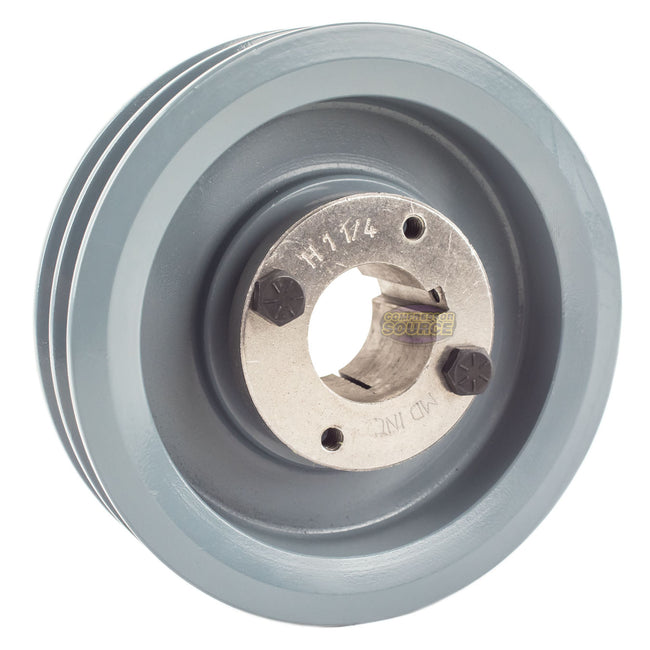 5.5" Double Groove Pulley fits A Section V-Belt 4L with 1-1/4" Sheave Bushing 2AK56H