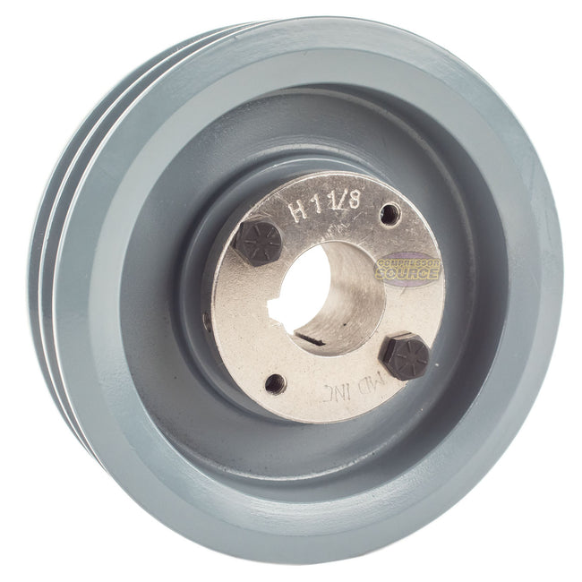 5.5" Double Groove Pulley fits A Section V-Belt 4L with 1-1/8" Sheave Bushing 2AK56H