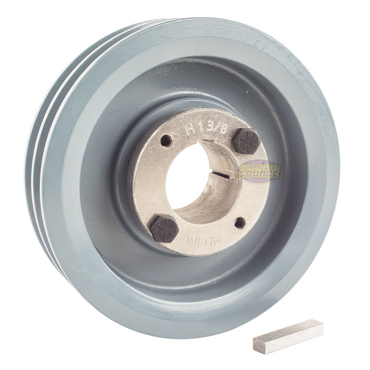 5.5" Double Groove Pulley fits A Section V-Belt 4L with 1-3/8" Sheave Bushing 2AK56H