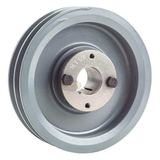 6" Double Groove Pulley fits A Section V-Belt 4L with 1-1/8" Sheave Bushing 2AK61H