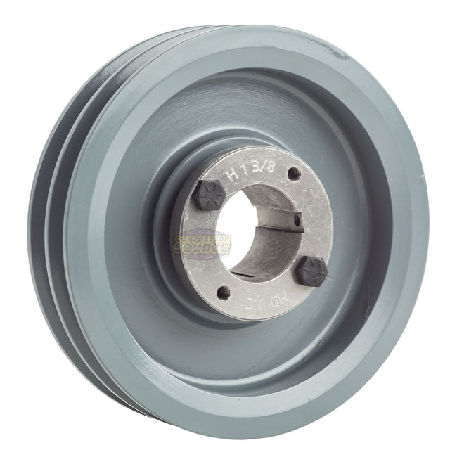6" Double Groove Pulley fits A Section V-Belt 4L with 1-3/8" Sheave Bushing 2AK61H