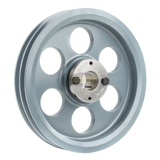 8.25" Double Groove Pulley fits A Section V-Belt 4L with 1" Sheave Bushing 2AK84H